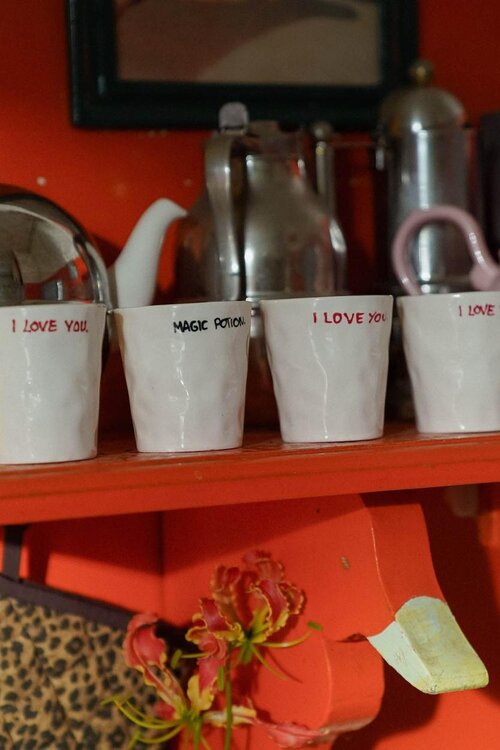 Anna & Nina Witte koffiemok "I Love You"