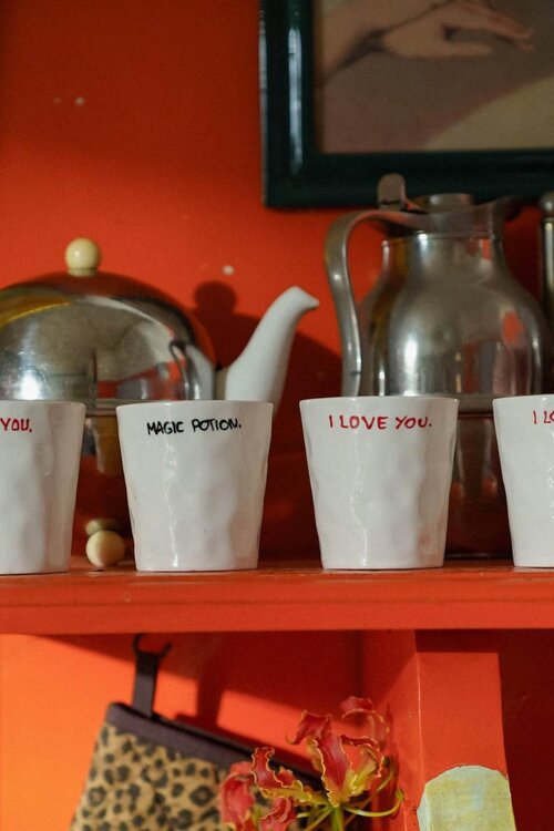Anna & Nina Witte koffiemok "I Love You"