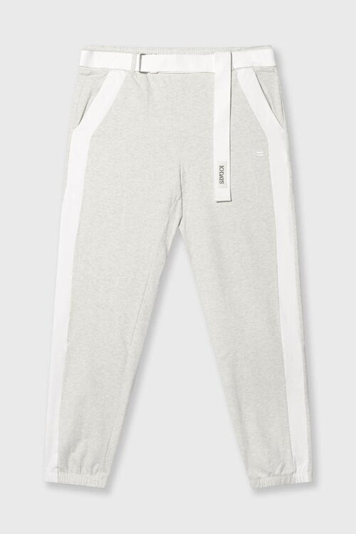 10Days Soft White Melee cropped jogger met riem en tape-details