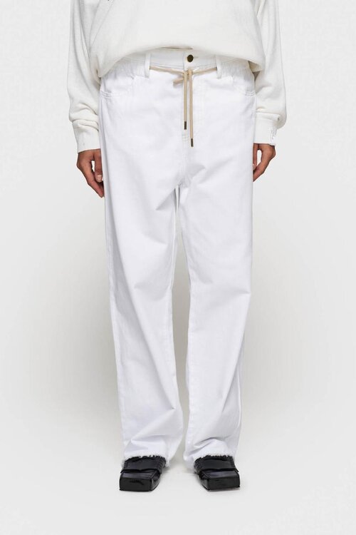 10Days Optic White straight leg pants twill