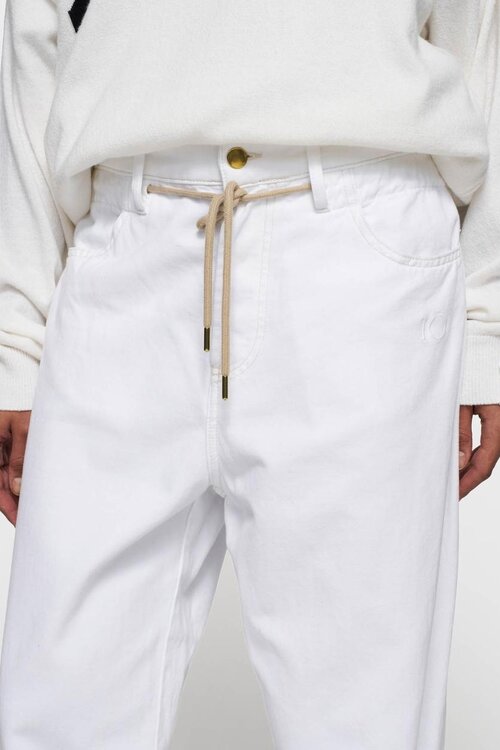 10Days Optic White straight leg pants twill