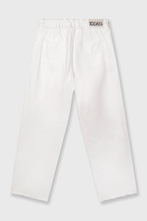 10Days Optic White straight leg pants twill