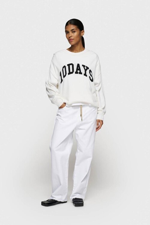 10Days Witte statement trui gebreid