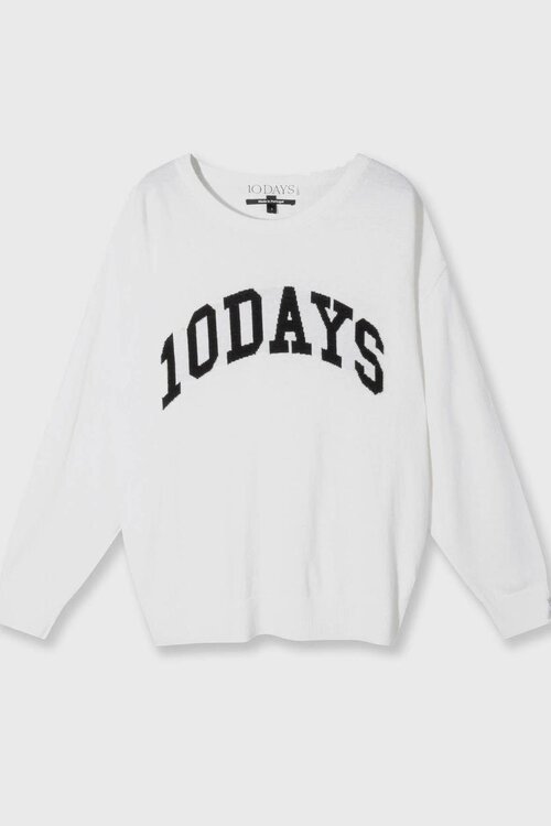 10Days Witte statement trui gebreid