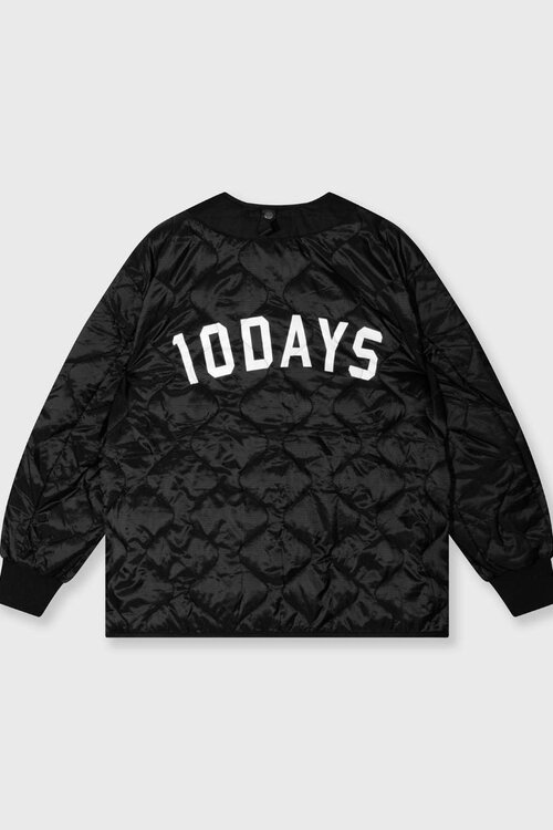 10Days Zwarte gewatteerde jas met lichte voering