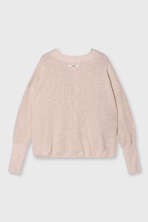 10Days Licht aardekleurig vest met V-hals en mesh details