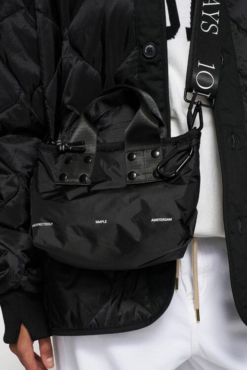 10Days Zwarte gewatteerde shopper klein