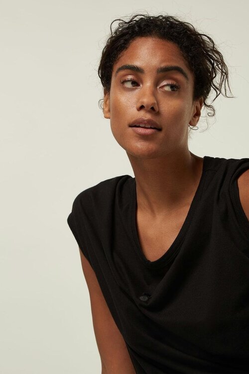 10Days Black THE V-NECK TEE