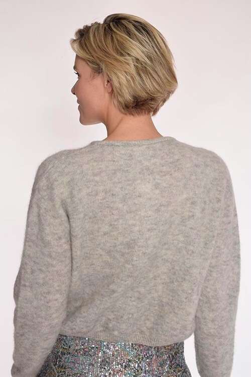 American Vintage Gris chine clair Gebreid Vest: Dit stijlvolle vest in een lichte grijze tint is perfect voor elke gelegenheid. Het biedt zowel comfort als een moderne uitstraling, ideaal voor een casual dagje uit of een ontspannen avond thuis.