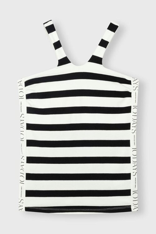 10Days Ecru/Black sporty wrapper stripes