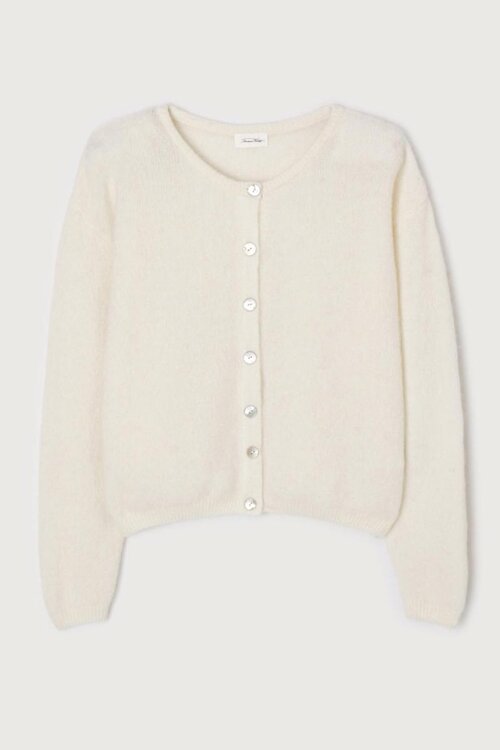 American Vintage Gebreid vest in wit met knopen