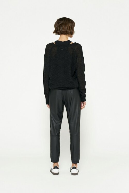 10Days Zwarte leren cropped jogger