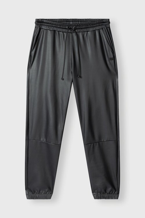 10Days Zwarte leren cropped jogger