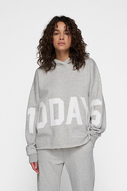 10Days Light Grey Melee THE STATEMENT LOGO HOODIE