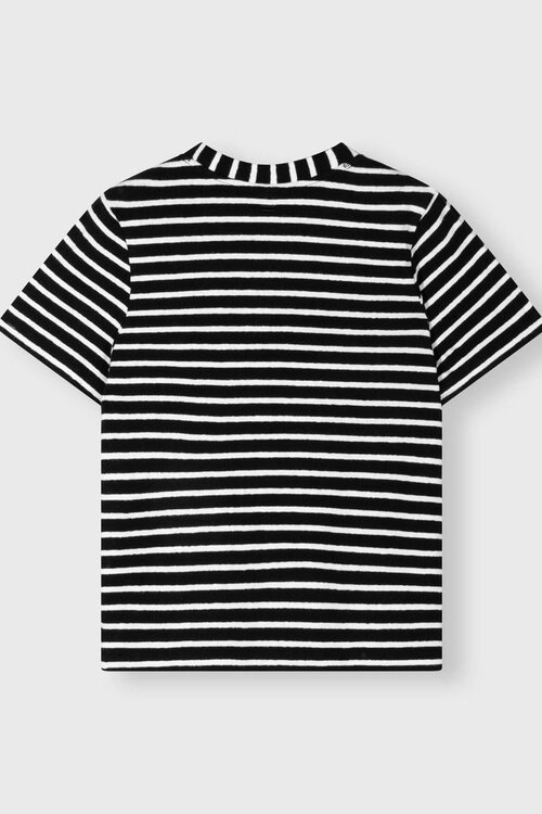 10Days Black/White THE PETITE TEE LINEN STRIPES