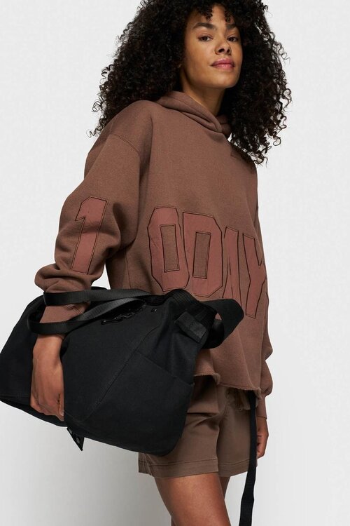 10Days Black canvas shopper medium