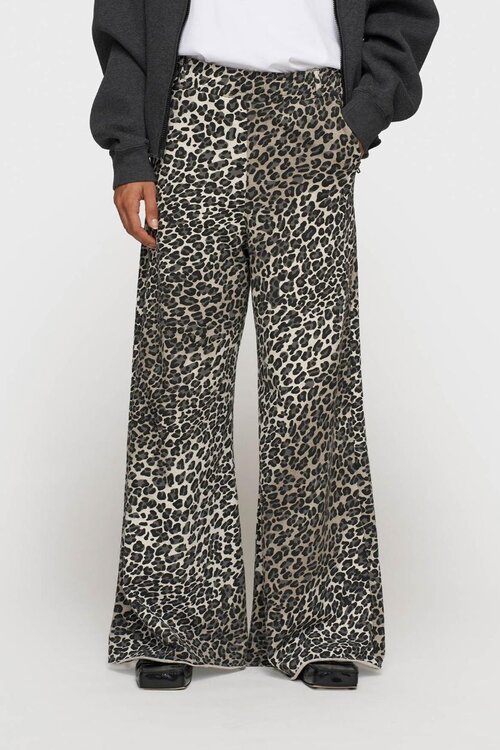 10Days Luipaard wijde pijp jogger in luipaardprint
