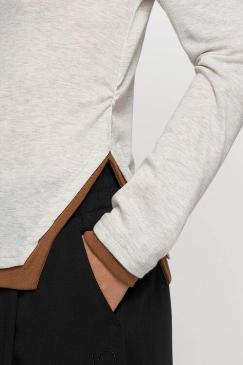 10Days Ribgebreide longsleeve in zacht wit