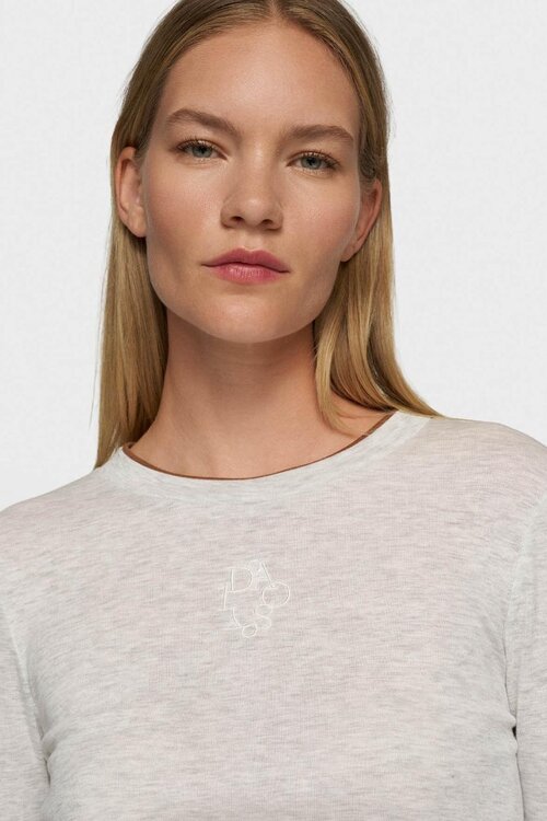 10Days Ribgebreide longsleeve in zacht wit