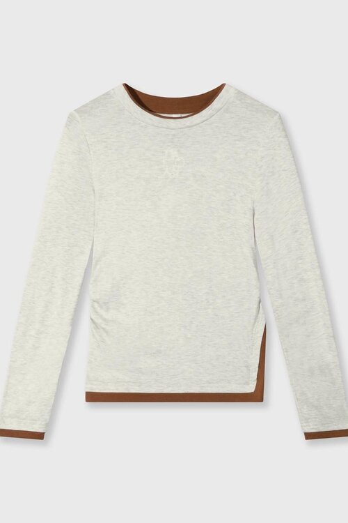 10Days Ribgebreide longsleeve in zacht wit