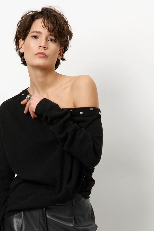 Dante 6 Donkergrijs Mayu Off Shoulder Sweater