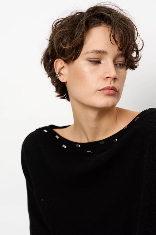 Dante 6 Donkergrijs Mayu Off Shoulder Sweater