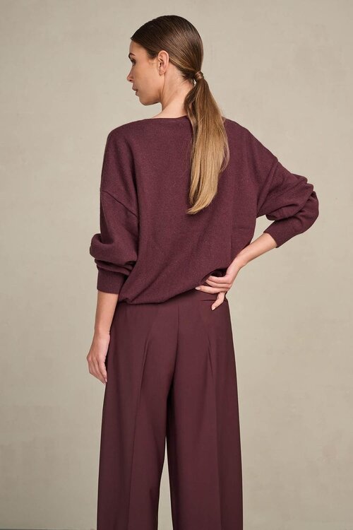 March23 Bordeauxkleurige Broek