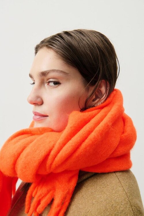 American Vintage Oranje Gebreide Sjaal