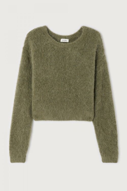 American Vintage Gebreide Trui in Kaki Kleur