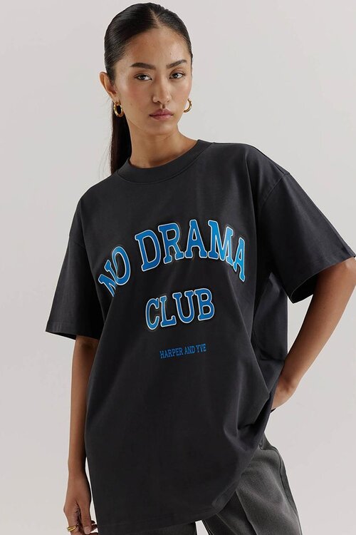 Harper & Yve Zwart T-shirt No Drama Club