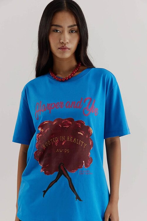 Harper & Yve Blauw Rooted in Reality Tee