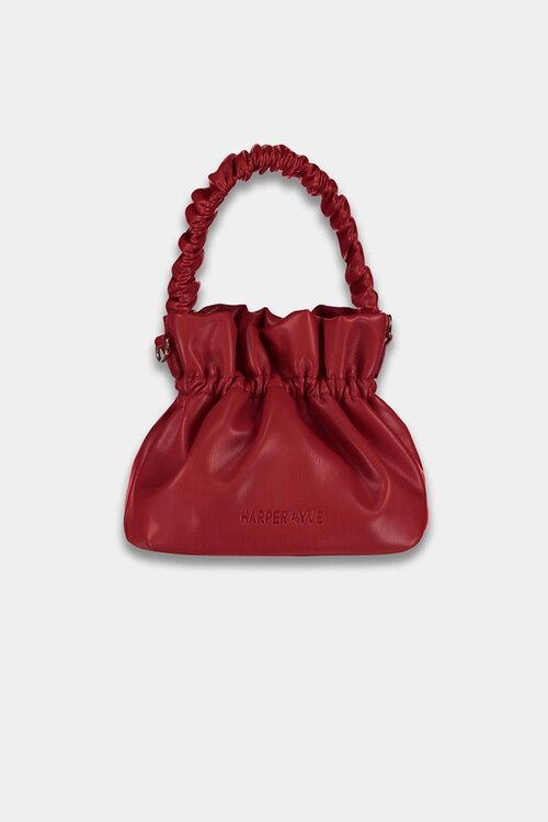 Harper & Yve Bordeaux gestreepte tas