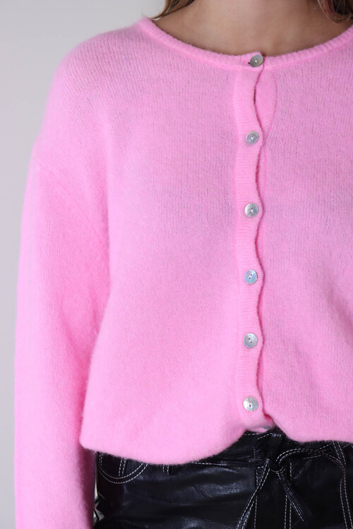 American Vintage Gebreid Vest in Roze