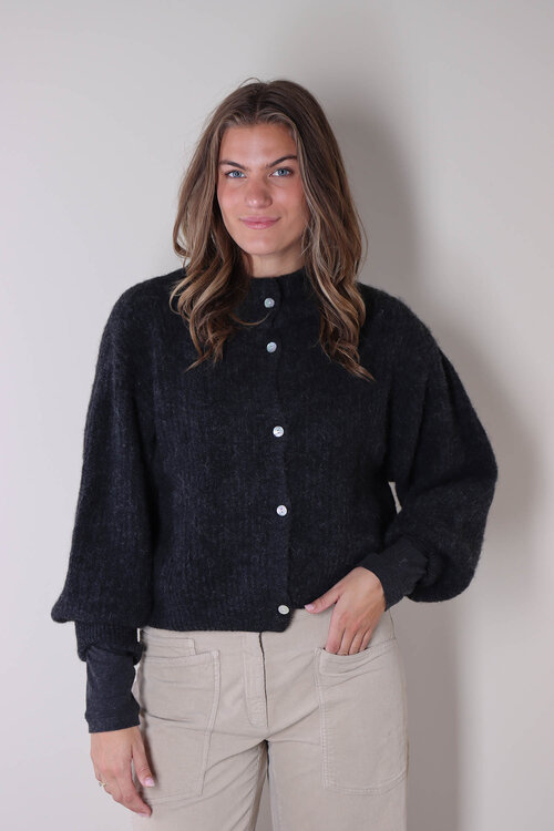 American Vintage Gebreid vest in grijze tint