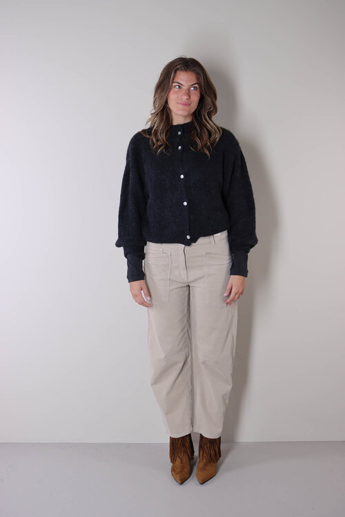 American Vintage Gebreid vest in grijze tint