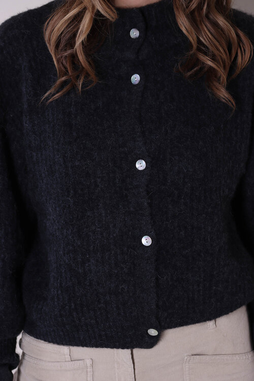 American Vintage Gebreid vest in grijze tint