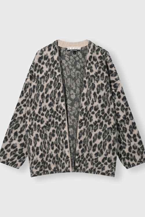 10Days Luipaard gebreid vest met luipaardprint