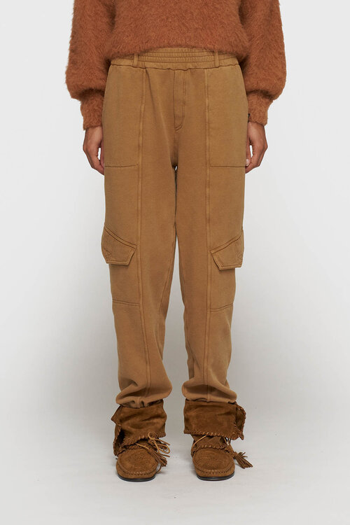 10Days Camelkleurige cargo jogger van fleece