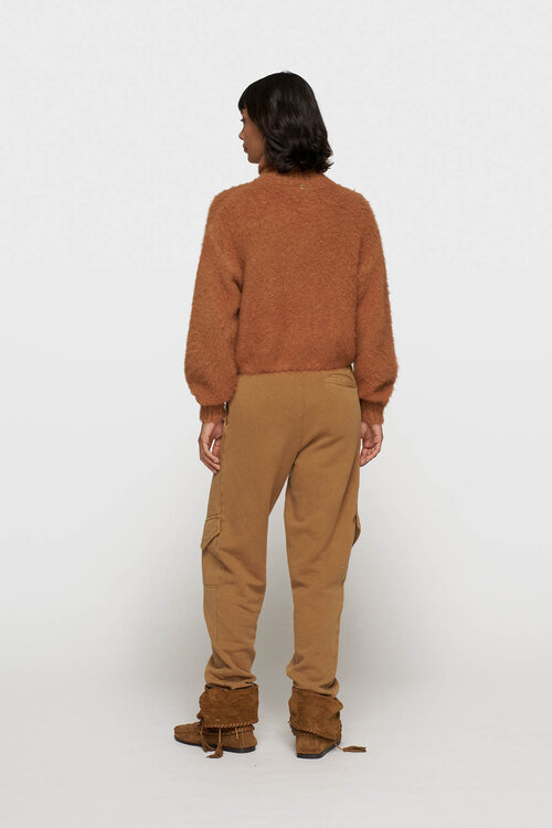 10Days Camelkleurige cargo jogger van fleece