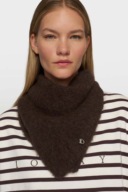 10Days Diep wijnrode dunne gebreide bandana