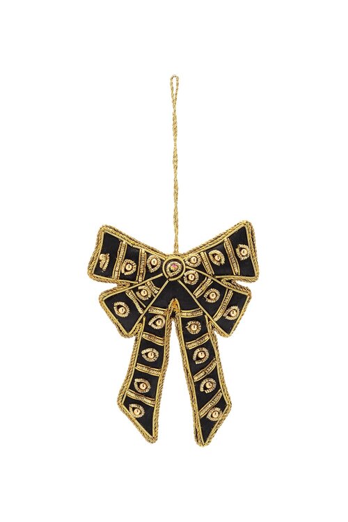 Anna & Nina Regal Bow Ornament in Zwart
