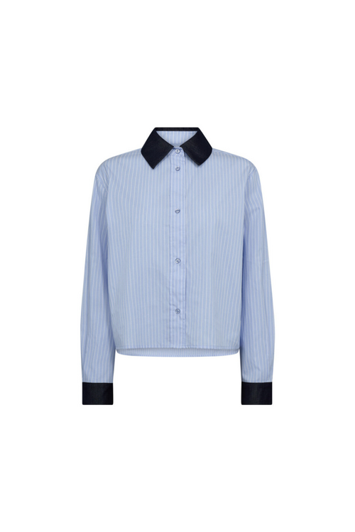 Co'couture Nelson Stripe Shirt in Blauw