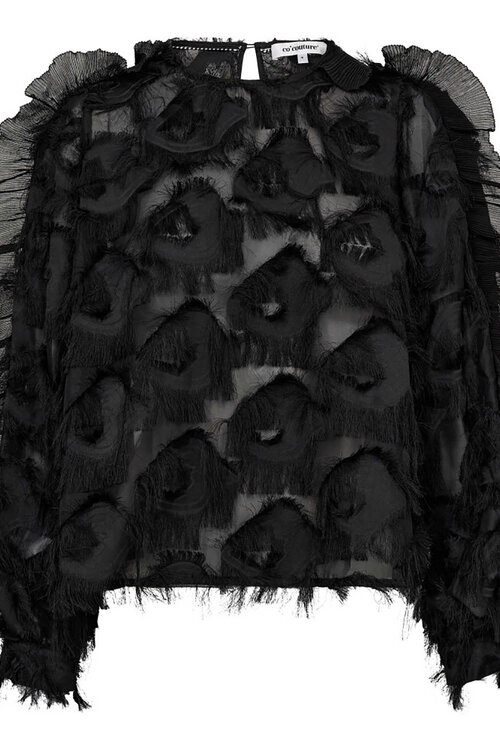 Co'couture Zwarte Syra Blouse met Structuur