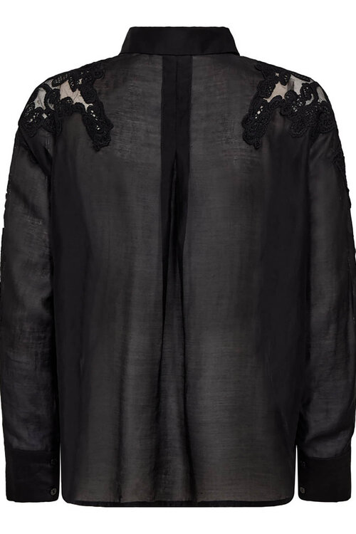 Co'couture Zwart Kawa Borduurshirt