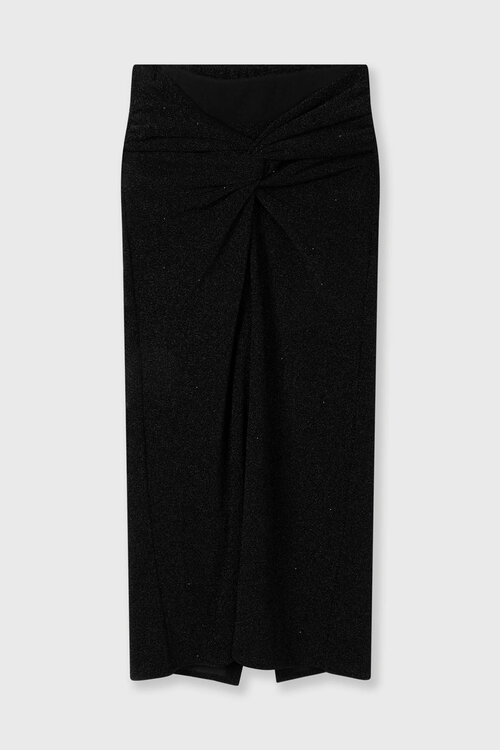 10Days Zwarte maxi-rok met glinsterende drapering