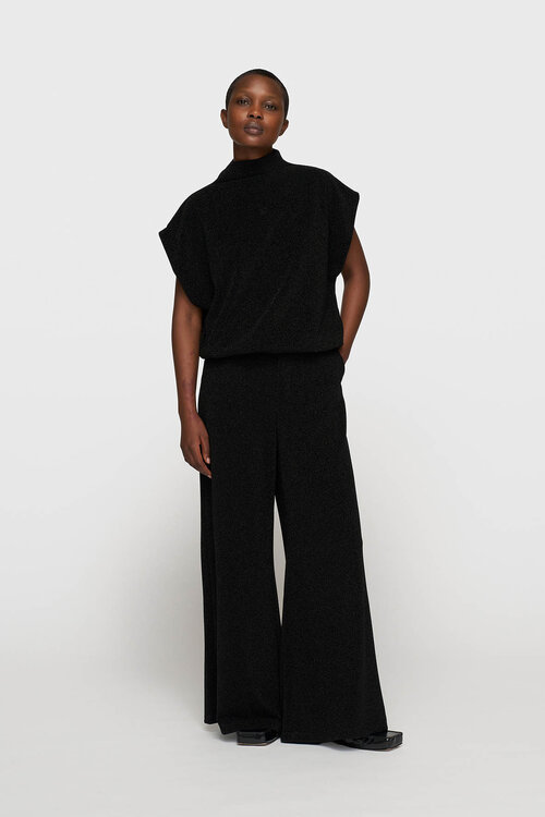 10Days Zwarte mouwloze top met glitters