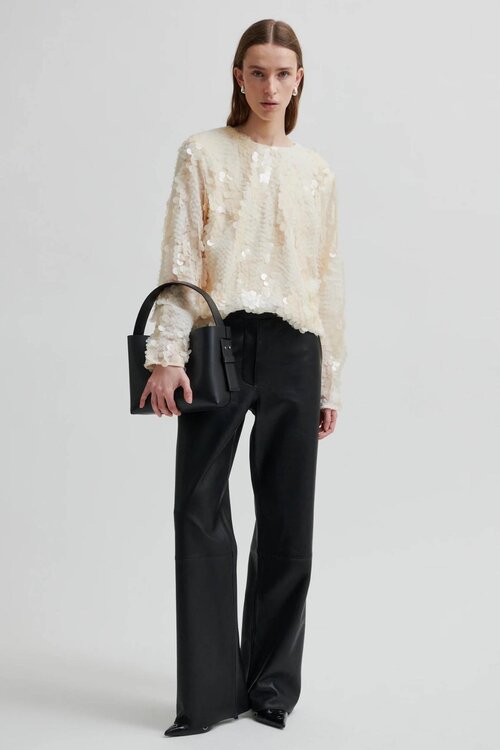 Second Female Off White Glanzende Blouse