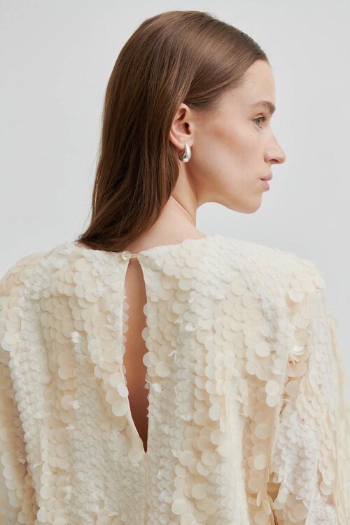 Second Female Off White Glanzende Blouse