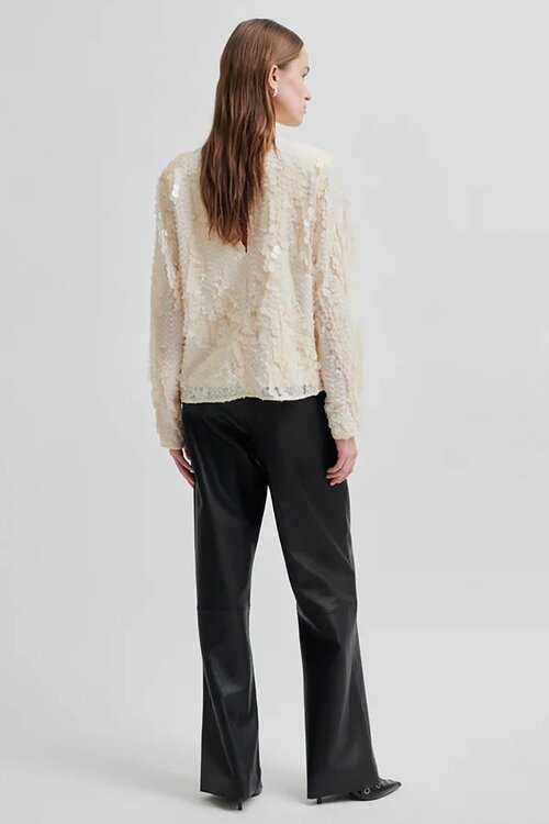 Second Female Off White Glanzende Blouse
