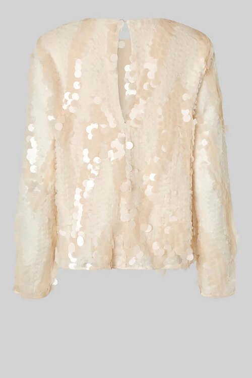 Second Female Off White Glanzende Blouse